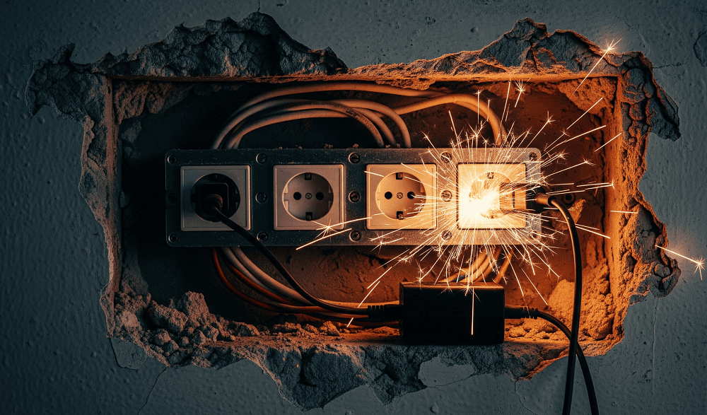 Ổ cắm lỏng lẻo, phát tia lửa khi cắm thiết bị